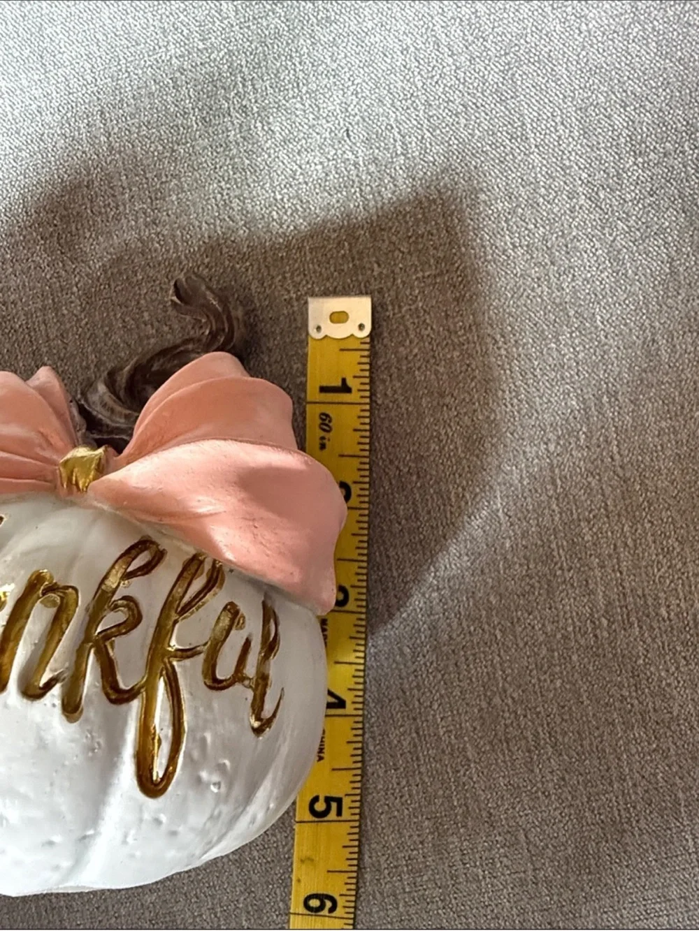 White Decorative Pumpkins with Pink Bows - Thankful & Gather